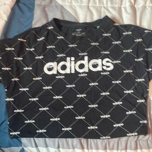 Adidas black and white cropped t-shirt size small
